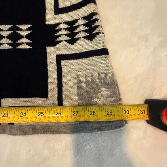 PH5 100% WOOL Monochrome Southwestern Duster/ Sweater Vest /Cardigan Size XS - Picture 8 of 12